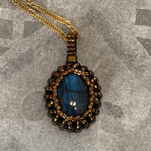 Load image into Gallery viewer, Blue Labradorite &#39;Amulet&#39; Cameo Pendant