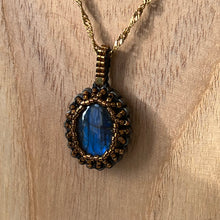 Load image into Gallery viewer, Blue Labradorite &#39;Amulet&#39; Cameo Pendant