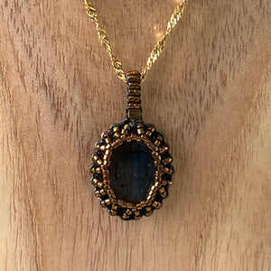 Blue Labradorite 'Amulet' Cameo Pendant