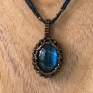 Blue Labradorite 'Amulet' Necklace