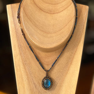 Blue Labradorite 'Amulet' Necklace