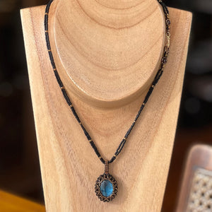 Blue Labradorite 'Amulet' Necklace