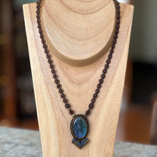 Load image into Gallery viewer, Labradorite &#39;Deco&#39; Amulet Necklace