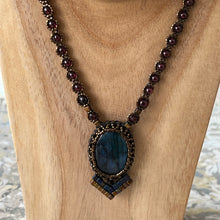 Load image into Gallery viewer, Labradorite &#39;Deco&#39; Amulet Necklace