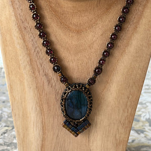 Labradorite 'Deco' Amulet Necklace