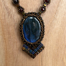 Load image into Gallery viewer, Labradorite &#39;Deco&#39; Amulet Necklace