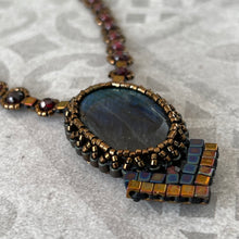 Load image into Gallery viewer, Labradorite &#39;Deco&#39; Amulet Necklace