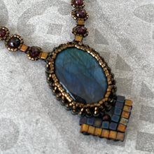 Load image into Gallery viewer, Labradorite &#39;Deco&#39; Amulet Necklace