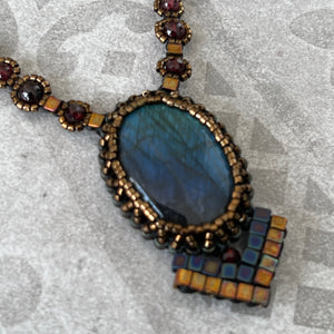 Labradorite 'Deco' Amulet Necklace