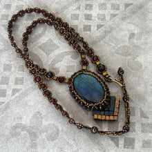 Load image into Gallery viewer, Labradorite &#39;Deco&#39; Amulet Necklace