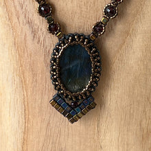 Load image into Gallery viewer, Labradorite &#39;Deco&#39; Amulet Necklace