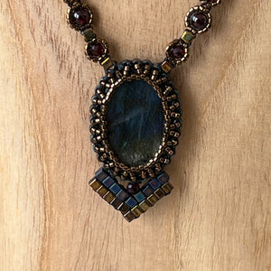 Labradorite 'Deco' Amulet Necklace