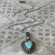 Load image into Gallery viewer, Larimar &#39;Amulet&#39; Teardrop Pendant