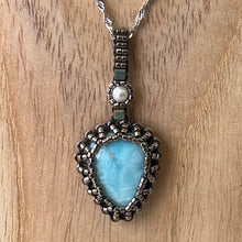 Load image into Gallery viewer, Larimar &#39;Amulet&#39; Teardrop Pendant