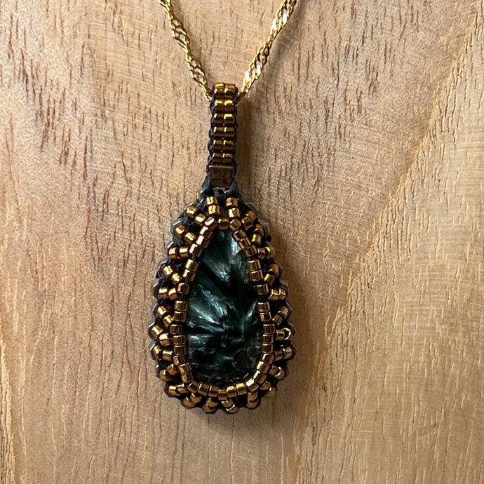 Seraphinite 'Amulet' Teardrop Pendant