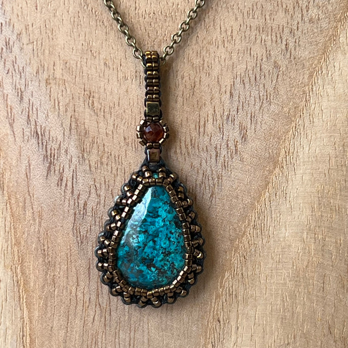 Shattuckite 'Amulet' Teardrop Pendent