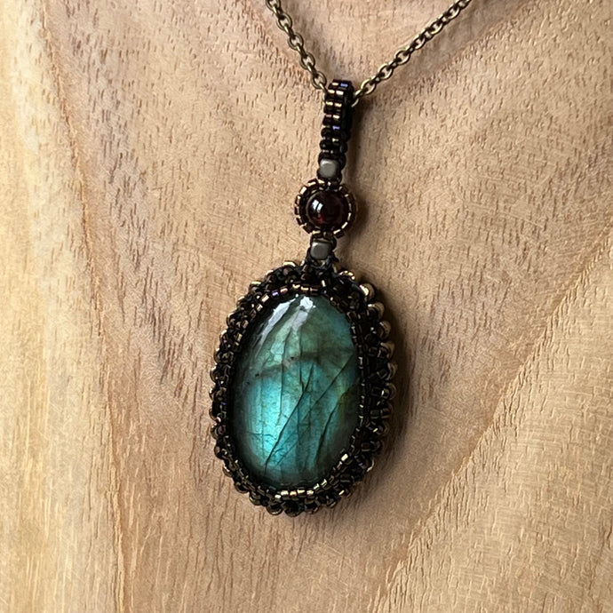 Labradorite 'Amulet' Cameo Pendant