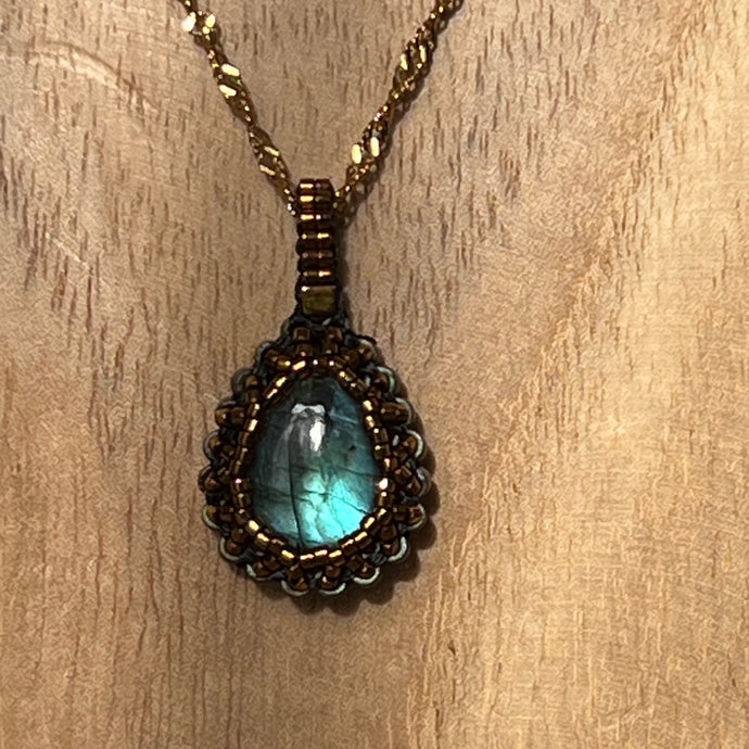 Labradorite 'Amulet' Teardrop Pendant